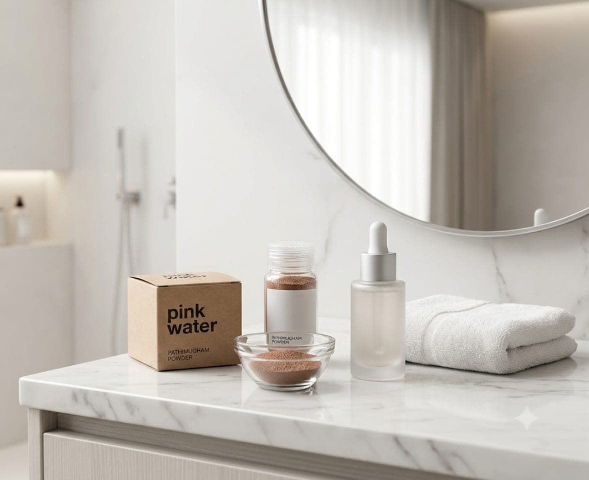 A DAHA Pink carton and jar on a counter